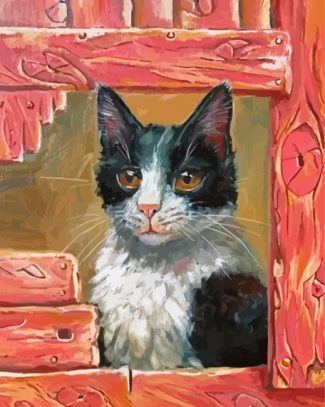 Aesthetic Cat Window Diamond Painting