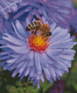 Cool Bee On Purple Flower Diamond Painting