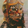 Cool Pilot Cat Diamond Painting