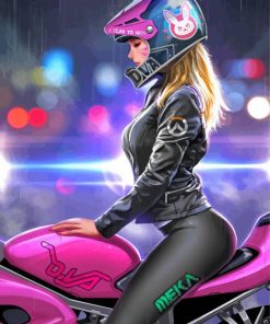 Cool Motocross Woman Helmet Diamond Painting