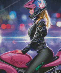 Cool Motocross Woman Helmet Diamond Painting