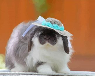 Cute Rabbit With Hat Diamond Painting