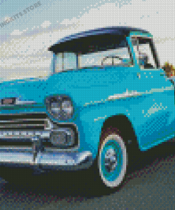 Cyan Old Chevy Truck Diamond Painting