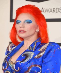 Lady Gaga With Red Hair Diamond Painting