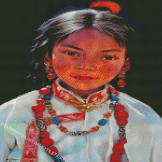 Little Tibet Girl Diamond Painting