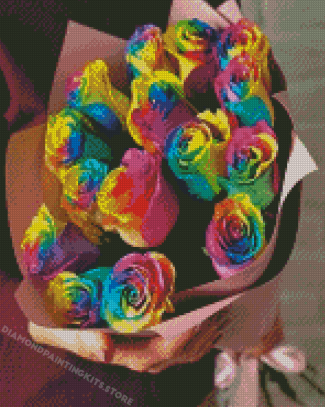 Rainbow Flowers Bouquet Diamond Painting