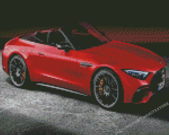 Red Mercedes Sl Diamond Painting