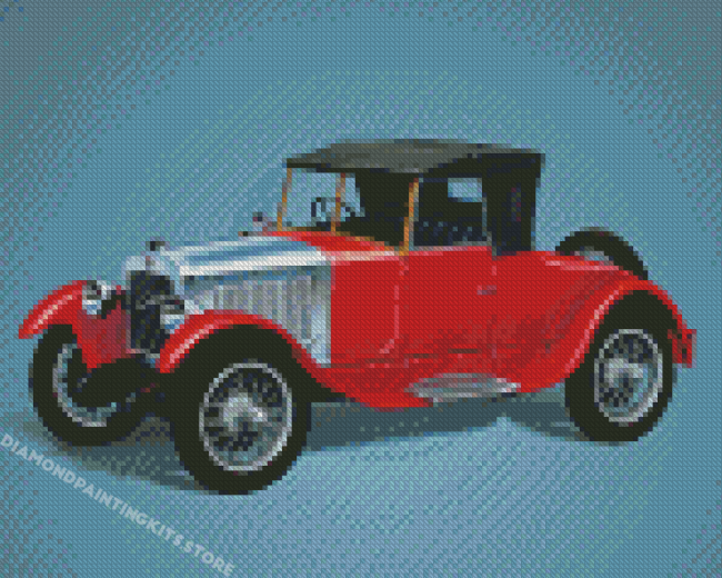 Skoda Red Vintage Car Diamond Painting