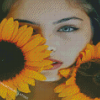 Stunning Girl With Sunflower Diamond Painting