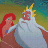 The Little Mermaid With Her Father Diamond Painting