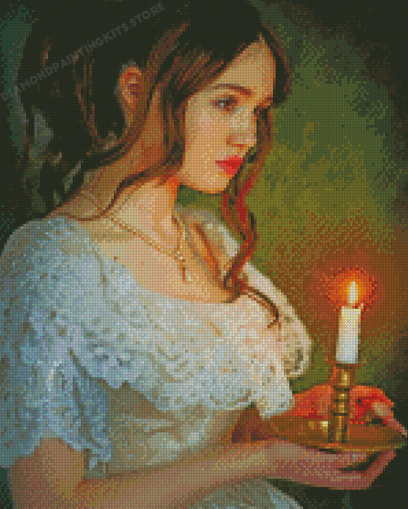 Woman With Candle Diamond Painting