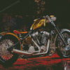 Yellow Chopper Motorcycle Diamond Painting