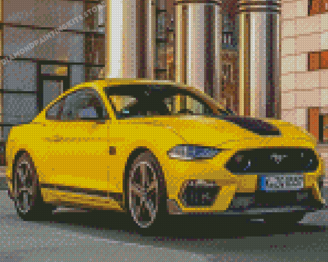 Yellow Ford Mach 1 Mustang Diamond Painting