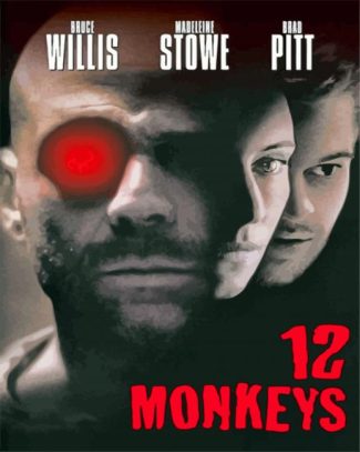 12 Monkeys Monochrome Poster Diamond Painting