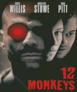12 Monkeys Monochrome Poster Diamond Painting