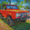 1976 Orange Ford Bronco Diamond Painting