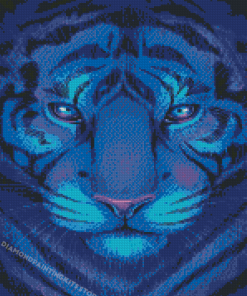 Blue Tiger Head Diamond Painting