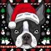 Christmas Boston Terrier Illustration Diamond Painting