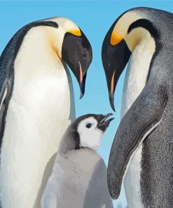 Emperor Penguin Family Diamond Painting