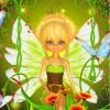 Fairy With Flowers And Butterflies Diamond Painting
