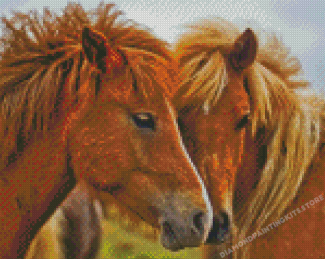 Icelandic Horses Head Diamond Painting
