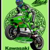 Kawasaki Ninja Illustration Poster Diamond Painting