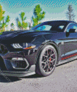 Mustang Mach 1 Black Car Diamond Painting
