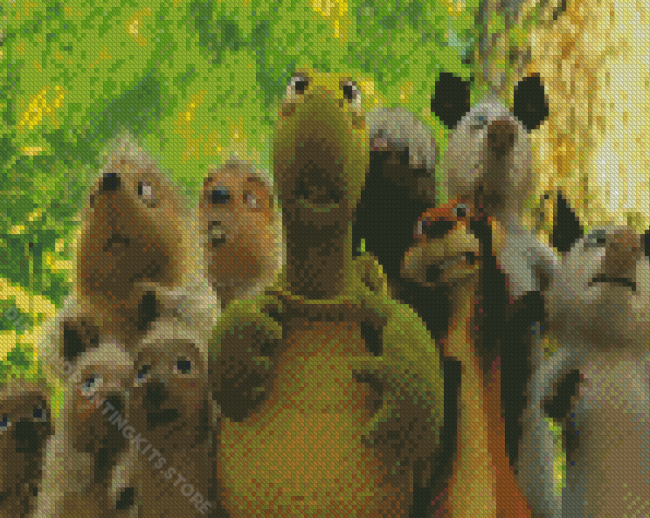 Over The Hedge Cartoon Characters Diamond Painting