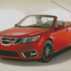 Red Saab Car Diamond Painting