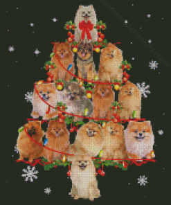 The Christmas Tree Dogs Diamond Painting