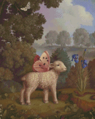 The Lamb And Butterfly Diamond Painting