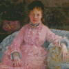 The Pink Dress By Berthe Morisot Diamond Panting