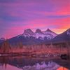 The Three Sisters Mountains Sunset Landscape Diamond Painting