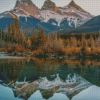 The Three Sisters Mountains Water Reflection Diamond Painting