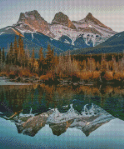 The Three Sisters Mountains Water Reflection Diamond Painting