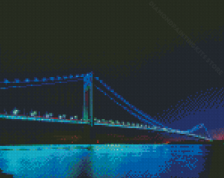 Verrazzano Narrows Bridge Lights At Night Diamond Painting