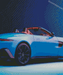 Blue Aston Martin Car Diamond Painting