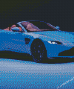 Blue Aston Martin Car Diamond Painting