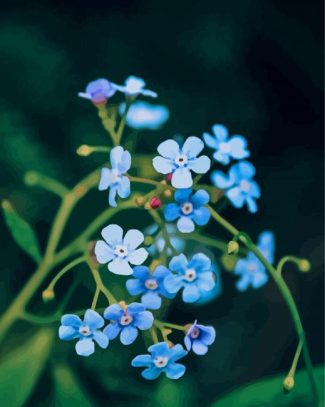 Blue Italian Flowers Diamond Painting