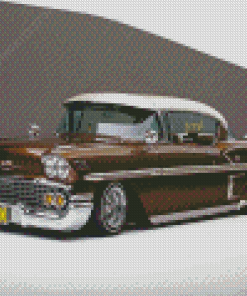 Brown 1958 Chevy Impala Classic Car Diamond Painting