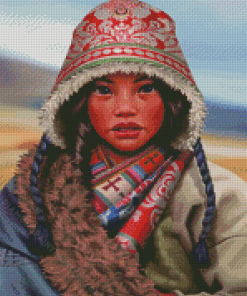 Cute Tibetan Girl Diamond Painting