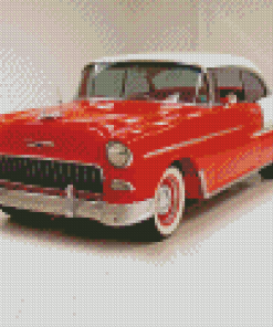 White And Red 55 Chevy Diamond Painting