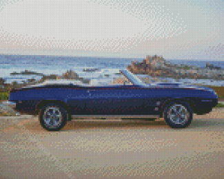 1969 Pontiac Firebird Blue Car Diamond Painting