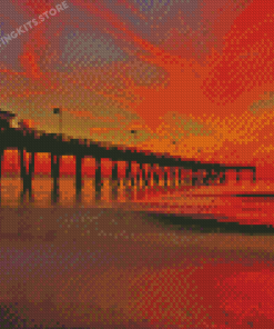 Aesthetic Sunset Venice Florida Pier Diamond painting