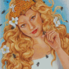 Blonde Woman Bee Diamond Painting