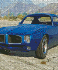 Blue 1970 Firebird Car Diamond Painting