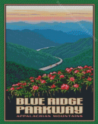 Blue Ridge Mountains Poster Art Diamond Painting