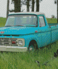 Blue Vintage Truck Diamond Painting