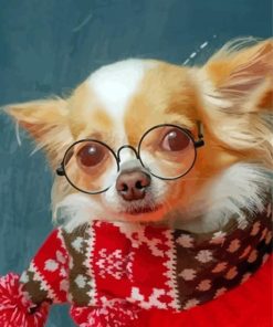 Chihuahua Dog With Glasses Diamond Painting