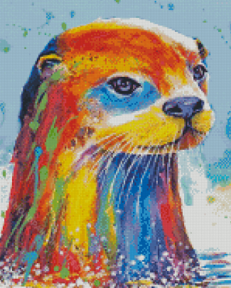 Colorful Abstract Otter Head Diamond painting